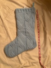 Holiday Home Light Blue Knit Stocking New With Tags picture