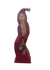 Vintage Lori Miller Santa Figurine Folk Art Christmas Whispering Pines 2000 picture