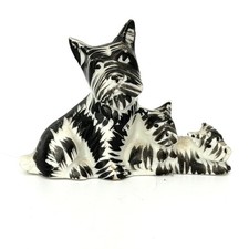 Vintage Occupied Japan Scottie Dog Figurine Ceramic Scottish Terrier Puppies picture