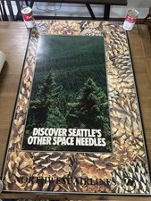Northwest Airlines Vintage 1990 Seattle Travel Poster picture