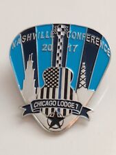 2017 Chicago Lodge 7 Nashville Conference Hot Air Balloon Flag Guitar Lapel Pin picture