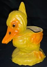 VINTAGE EASTER PAINTED PAPER MACHE CONTAINER - LARGE DUCKLING W/HAT picture