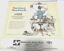 1985 NORMAN ROCKWELL spiral wall calendar Edward Jones RED WING, MN picture