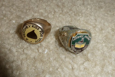 Lot of 2 Vintage 1950s Metal Souvenir Rings Chocolate Town Hershey Kiss PA picture