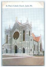c1910 St. Peter's Catholic Church Chapel Exterior Stair Joplin Missouri Postcard picture