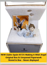 NEW Lladro 5725 Making A Wish Angel Porcelain Figurine Box & Packing Spain 1989 picture