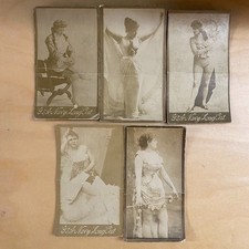 Set of 5 Victorian G&A Navy LongCut Tobacco Risque CDV Photo Advertisement Cards picture