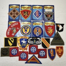 Mixed Lot of 22 US MILITARY Patches Modern Vintage New Used Embroidered picture
