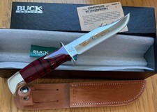 RARE BUCK CLUB RED LUCITE 119 KNIFE NEVER USED IN BOX ONLY 70 MADE SMRT2 picture