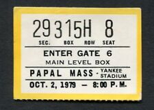 1979 Papal Mass Ticket Stub Pope John Paul II Yankee Stadium NY picture