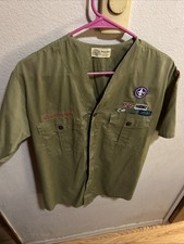 Vintage Boy Scouts of America Men's Uniform Shirt W/Patches Short Sleeve Medium? picture