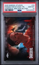2025 Topps Chrome Marvel Studios Daredevil Poindexter Trial Black /10 PSA 10 picture