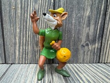 Vintage 1990s Disney Robin Hood Fox Figure w/ Faux Fur Fluffy Tail Poseable picture