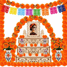 Dia De Los Muertos Decorations, Wooden Day of the Dead Ofrenda Altar Kit picture