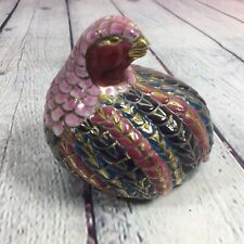 Quail Bird Figurine Ceramic w Gold Accents Decorative - 5