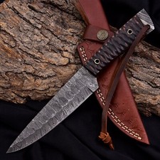 SHARD Handmade Damascus Steel Tactical Survival Skinner Hunting Knife W/Sheath picture