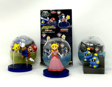 Vintage 2007 Yujin Super Mario Galaxy Desktop Mascot Figure Lot - Mario Peach Oc picture