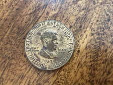 1927 Capt. Charles Lucky Lindbergh 1st N.Y. to Paris Flight Token Coin picture