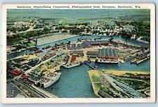 c1920's From Aeroplane Manitowoc Shipbuilding View Manitowoc Wisconsin Postcard picture