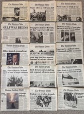Boston Globe 15 Front Sections, Gulf War, January 14th to March 5th 1991 picture