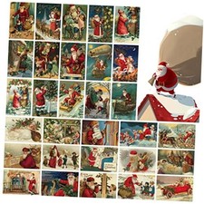 Charm Kiss 30pcs Vintage Christmas Greeting Cards - Santa and Christmas - 30PCS picture