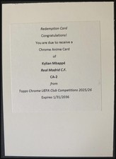 KYLIAN MBAPPE - 2025/26 Topps Chrome UEFA Chrome Anime Redemption #CA-2 picture