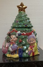 Vintage Disney Store LE Mickey & Friends Christmas Tree Cookie Jar 12