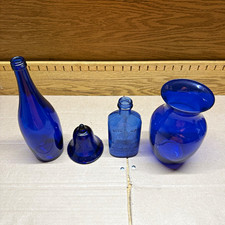 Vintage cobalt blue collectible set of 4 picture