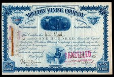1885 William A Clark - His PERSONAL Stock Certificate - Copper King - Moulton picture