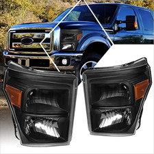 2Pcs Replacement Headlights Assembly Black Housing/Amber Corner Compatible with picture