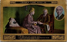 1912 Lover's Lane Saint Jo MO Postcard Poem Vaudeville Moving Pictures picture