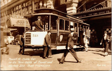 RPPC San Francisco Ca Powell & Market Street Cable Car Turn Table Owl Drug A01 picture