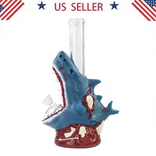 Shark 10inch Glass Bongs and Water Pipes Smoking Beaker Bong Hookah w/14mm bowl picture