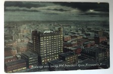 Bird's Eye View Looking NW from Courthouse Minneapolis Minnesota Night PC picture