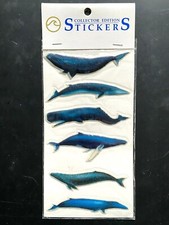 1987 WHALES STICKERS vintage lot of 6 adhesive labels CALIFORNIA PACIFIC DESIGNS picture