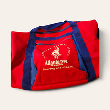 Coca-Cola Atlanta 1996 Centennial Olympic Games Red Blue Duffel Bag picture