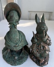 THE BEATRIX POTTER COLLECTION PETER RABBIT & JEMIMA PUDDLEDUCK BRONZE SCULPTURES picture
