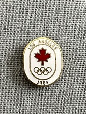 Vintage 1984 Canadian Maple Leaf Los Angeles Olympic 3/4” Lapel Pin Pinback picture