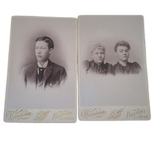 Wareham Antique Cabinet Card Photos Lot 2 Illinois Advertising Victorian picture