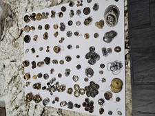 vintage mixed lot Of 200+ Button Commemorative Military Patriotic Etc picture