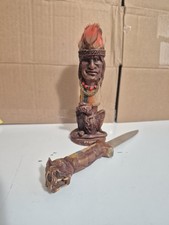 Native American Indian Figurine / Dagger Poly Stone Sculpture picture
