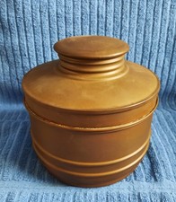 Antique Chase Metal Copper Tin Lidded Canister Tobacco Humidor. Great Patina. picture
