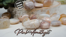 Pink Amethyst Crystal Tumbled Stone Smooth Polished Healing Protection Gemstone picture