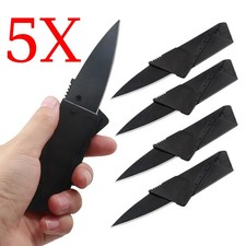 5x Cardsharp Folding Credit Card Size Knives, Stainless (Black) . picture