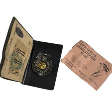 Vintage Dick Tracy Detective Badge ID Card Crimestopper Club Wallet Set Mattel picture