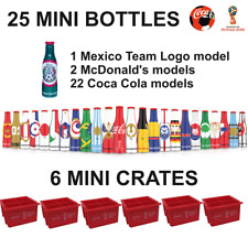 25 MINI COCA COLA BOTTLES 6 CRATES RUSSIA SOCCER FOOTBALL WORLD CUP 2018 MEXICO picture