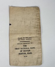 VTG First National Bank of Boston Canvas Deposit Bag K-150 Mid-Century Americana picture