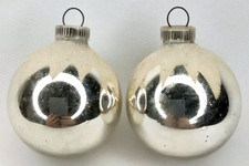 Lanissa Shiny Brite Glass Christmas Ornament Mica Snowcap Set Of 2 Vintage 1960s picture