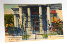 South Carolina Charleston SC St Philips Gateway 1940s Linen Unposted Postcard picture