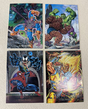 1992 Marvel Masterpieces Battle Spectra 4 Card Lot HULK SPIDER-MAN WOLVERINE+ picture